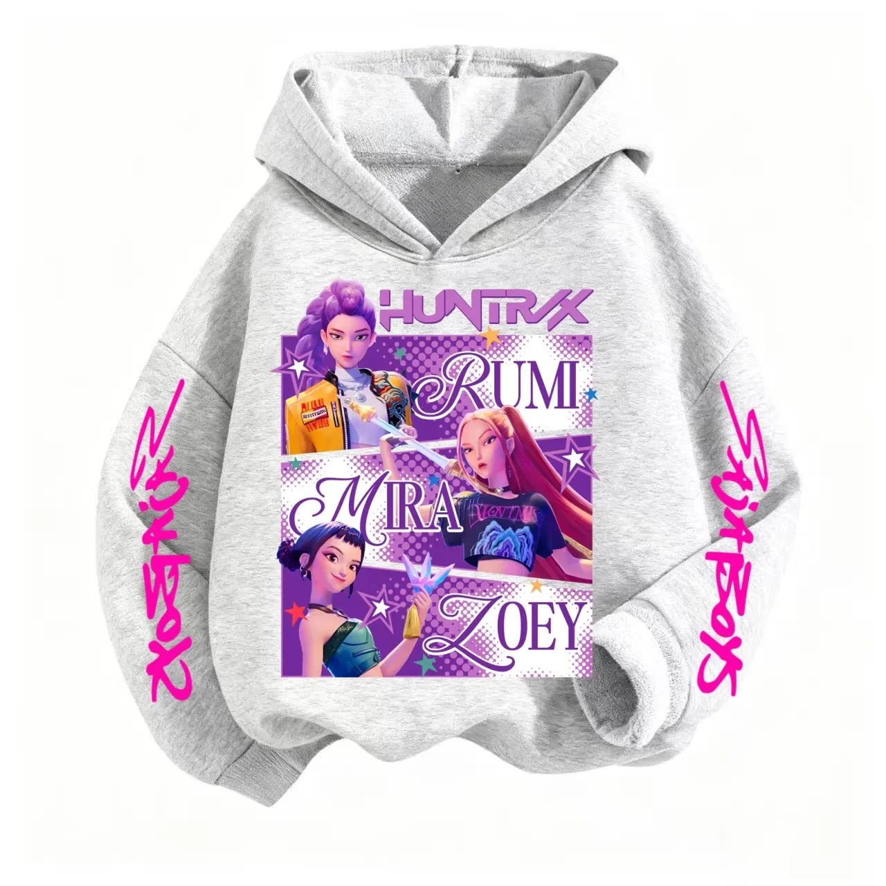 Color: SKY BLUE, Kid Size: 5 - Pure Cotton KPop Demon Hunters Mira Kids Hoodie Clothes Teen Boys Girls Clothing Fashion Clothes Spring Autumn Sweatshirt