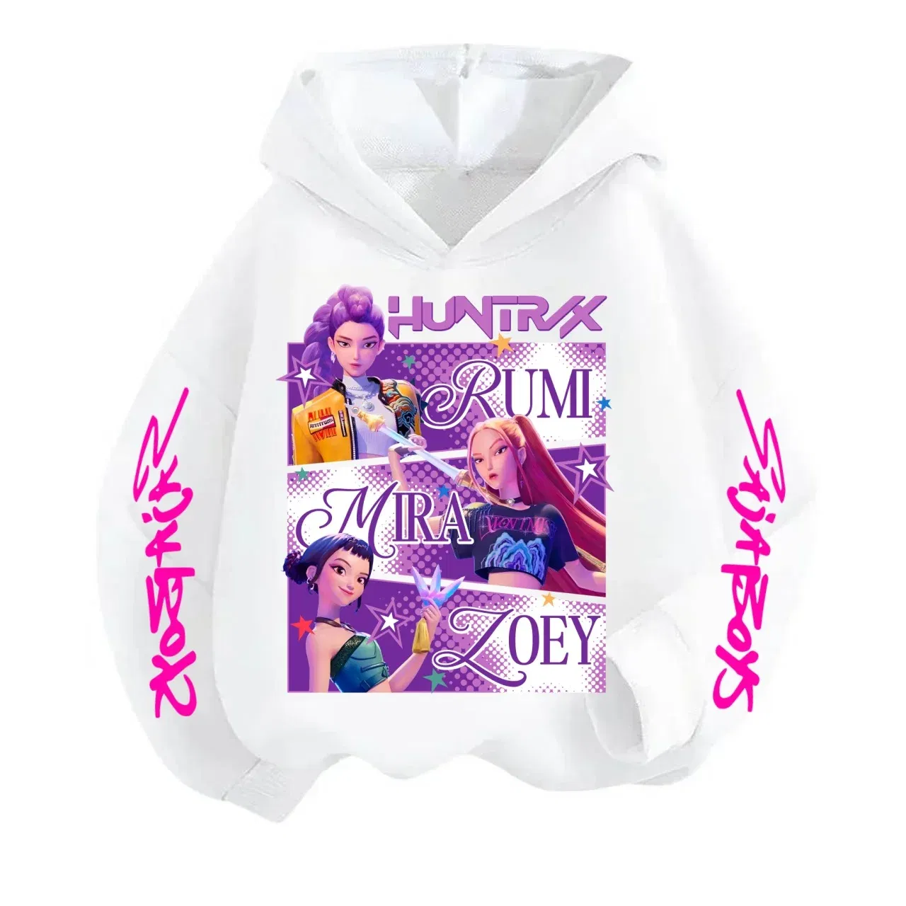 Color: SKY BLUE, Kid Size: 5 - Pure Cotton KPop Demon Hunters Mira Kids Hoodie Clothes Teen Boys Girls Clothing Fashion Clothes Spring Autumn Sweatshirt