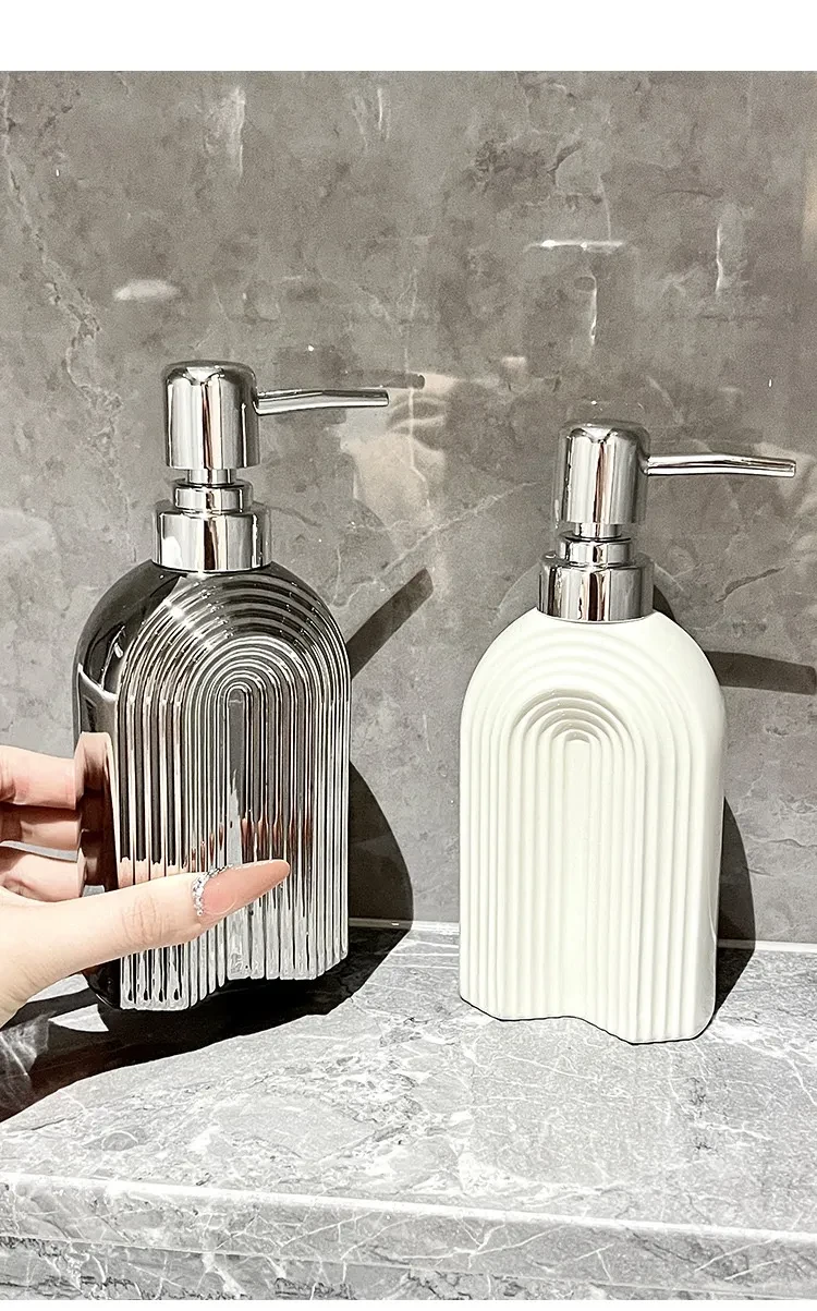 Ceramic Large Capacity Shower Gel Shampoo Travel Bottle