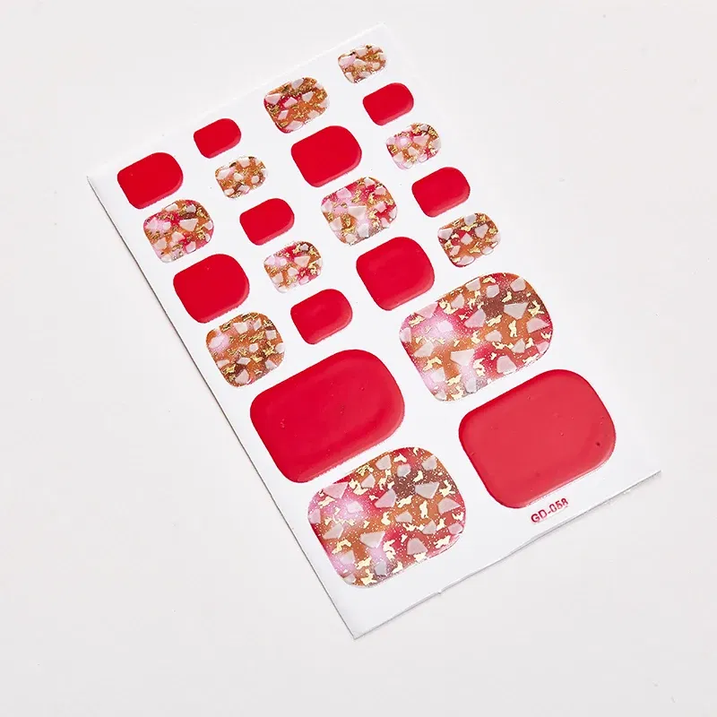 Color: White Smoke - 22 Tips/Sheet Full Beauty Loveliness Designed Manicure Valentines Nail Art Designer Nail Decals Novidades Nail Sticker Set