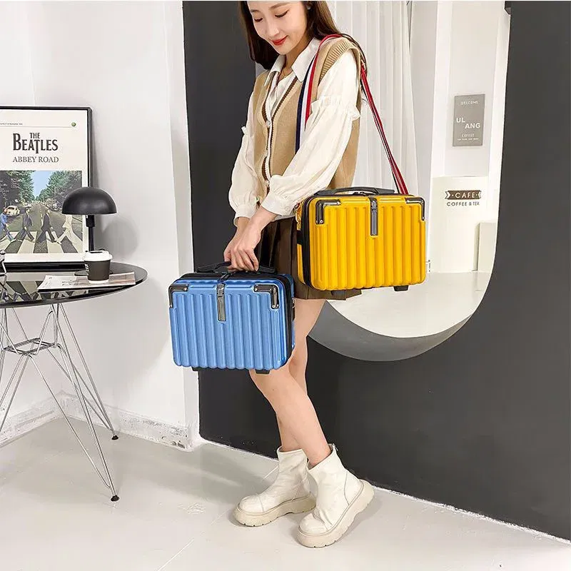 Color: SKY BLUE - Mini Luggage Travel Bag Handbag Shoulder Bag Fashion Makeup Case 14 Inch Backpack Multifunctional Portable PC Bags Hand Bags