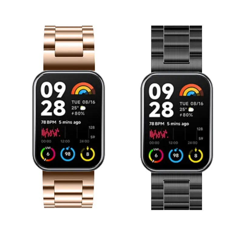 Color: ?©„?¦„?»?, Size: XS - Bracelet For Xiaomi Redmi Watch 4 Strap Stainless Steel Watchband Xiaomi Mi Band 8 Pro Bracelet Xiaomi Redmi Smart Watch 4 Strap
