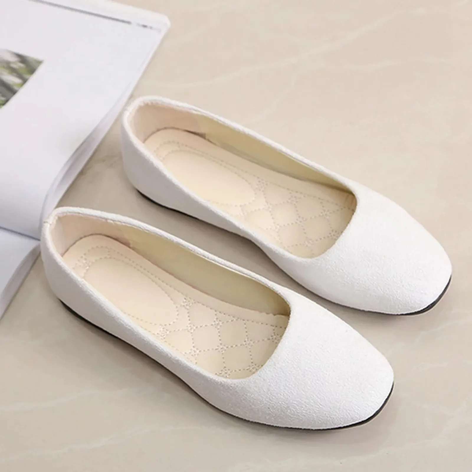 Shoe Size: 43, Color: army green - Women Ladies Slip On Flat Shoes Sandals Casual Ballerina Shoes Size Women'S Solid Color Thin Sole Casual Shoes