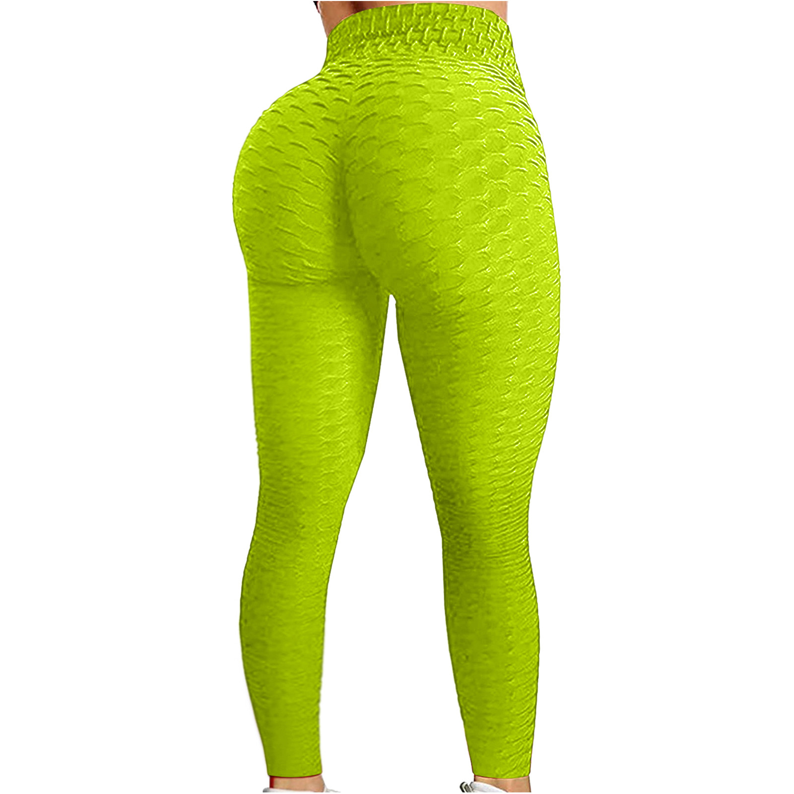 Color: Yellow, Size: M - Women's Bubble Hip Lifting ExerciseYoga Pants Women Fitness Running High Waist Gym Fitness Sports Flared Pant Dance Trouers