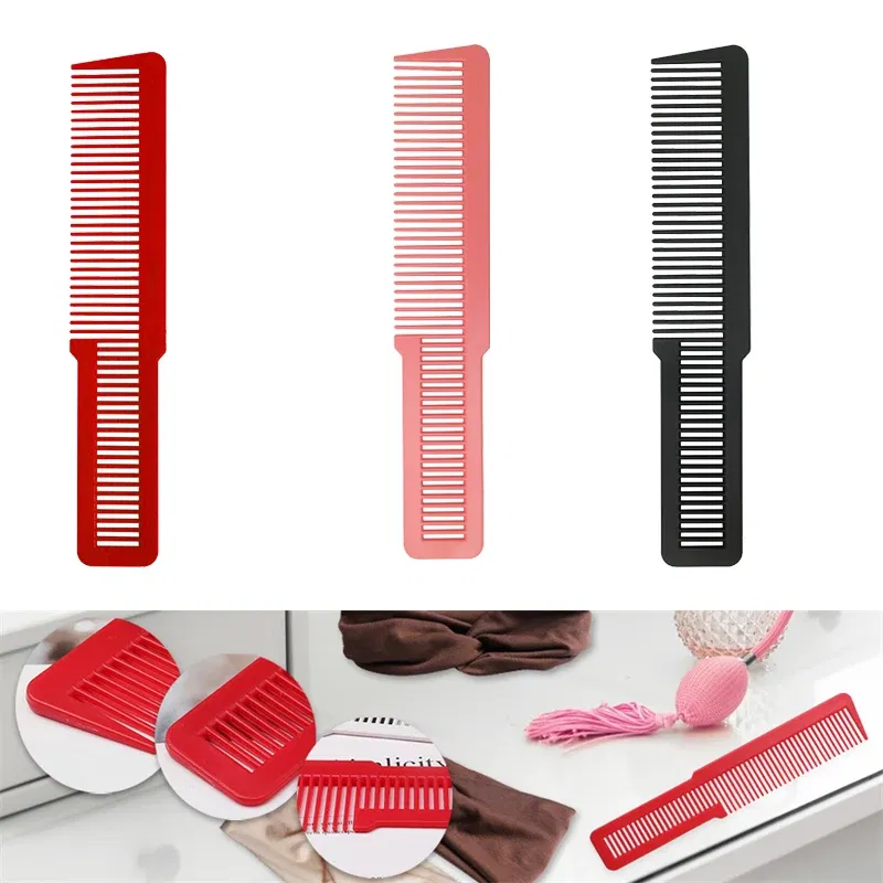 Color: Burgundy, Ships From: CN - 9 Color Plastic Anti-Static Tangle Women Hairdressing Comb Ultra Thin Professional Hair Cutting Brush Hair Care Styling Tools