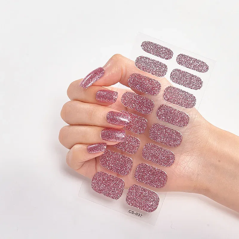 Color: Grey Green - Patterned Nail Stickers Wholesale Supplise Nail Strips for Women Girls Full Beauty High Quality Stickers for Nails