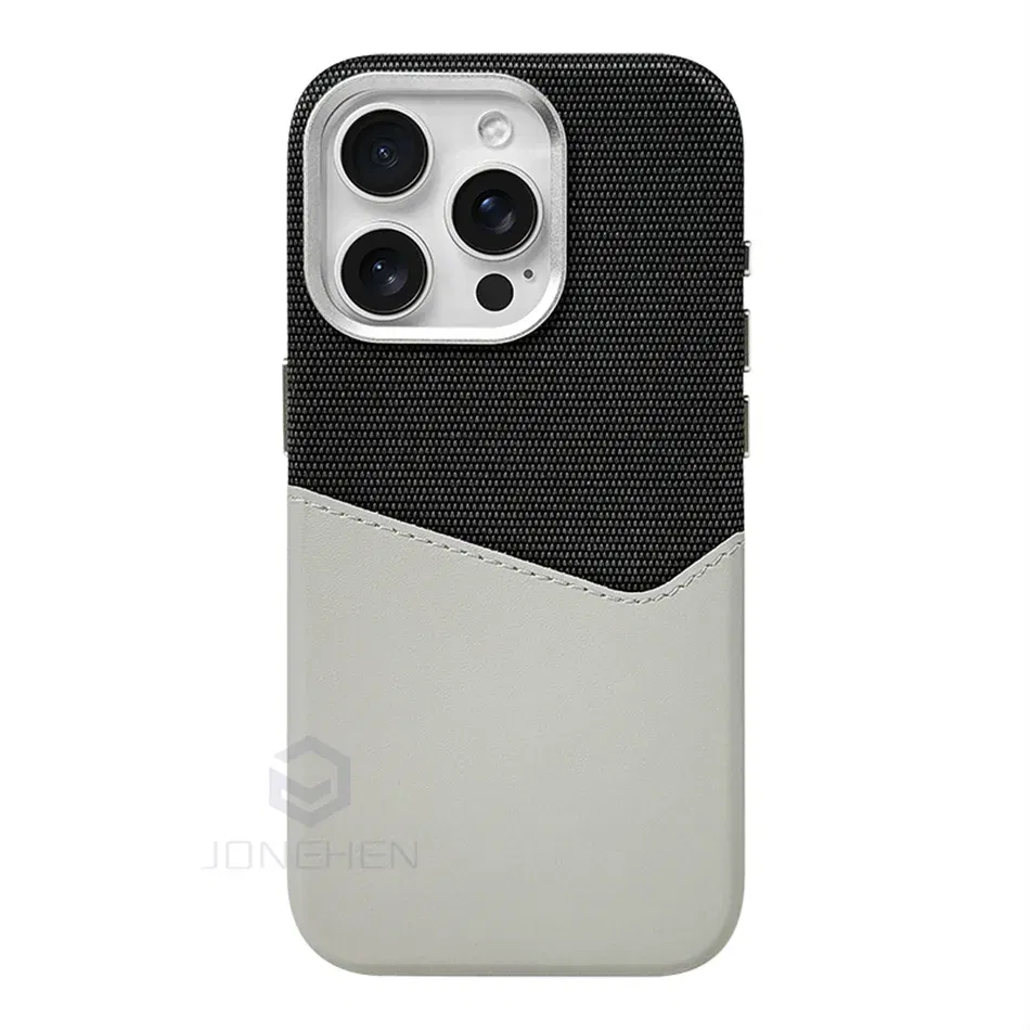Color: Brown, Material: Silicon - For Magsafe Card Holder Leather Case For iPhone 16 15 13 12 17 Pro Max 14 Plus Pocket Wireless Charge Alloy Lens Magnetic Cover