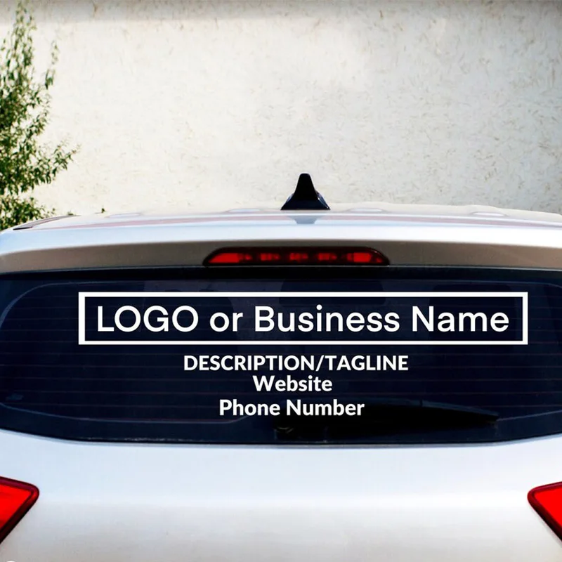 Color Name: Black, Size: L, Style: Style2 - custom Business Car Window Decal, Company Logo Car Sticker, Personalized Letter Stickers For Car Truck Body Van Bussiness