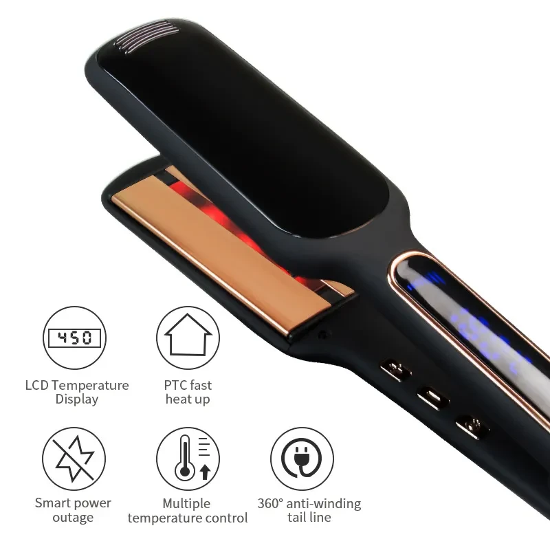 Cross-Border Lcd Display Infrared Hair Care Straightener