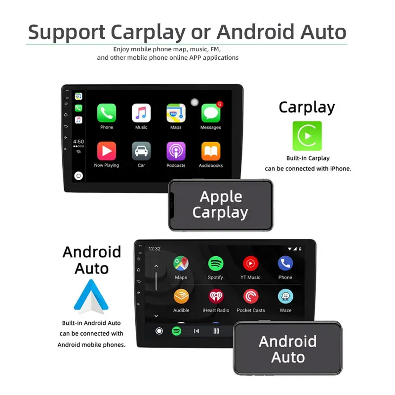 Color: GRAY, Ships From: CHINA - Car radio with GPS Multimedia player with Android 12 7/9/10''2 Din Universal Stereo Carplay AUTO for Volkswagen, Nissan, Hyundai
