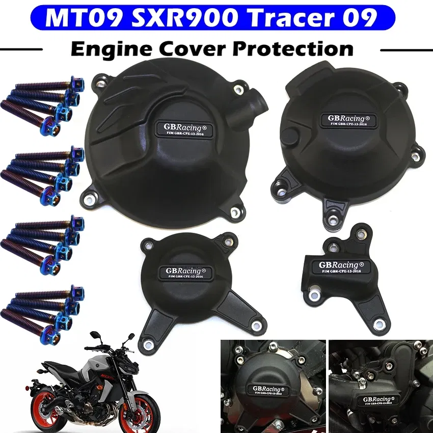 Color: Army Green - Motorcycles Engine cover Protection case for case GB Racing For YAMAHA MT09 FZ09 Tracer 900/900GT XSR900 GBRacing Engine Covers