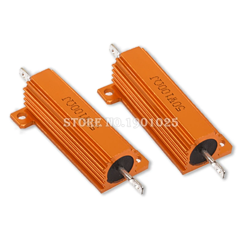 Resistance: 3M - New RX24 Aluminum Power Metal Shell Case Wirewound Resistor BXV 50W 100W  0.01R ~ 100K 1 6 8 10 20 200 500 1K 10K Ohm Resistance