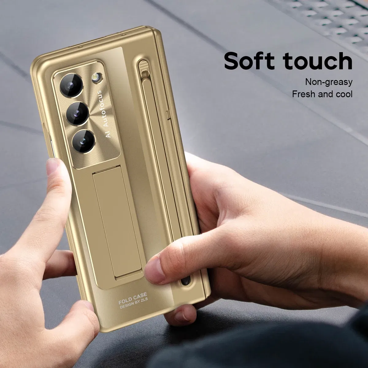 Color: Blue, Material: ABS - With Touch Pen For Samsung Galaxy Z Fold 6 5 4 Case Hinge Armor Shockproof Magnetic Kickstand 360 Full Protection Folding Cover