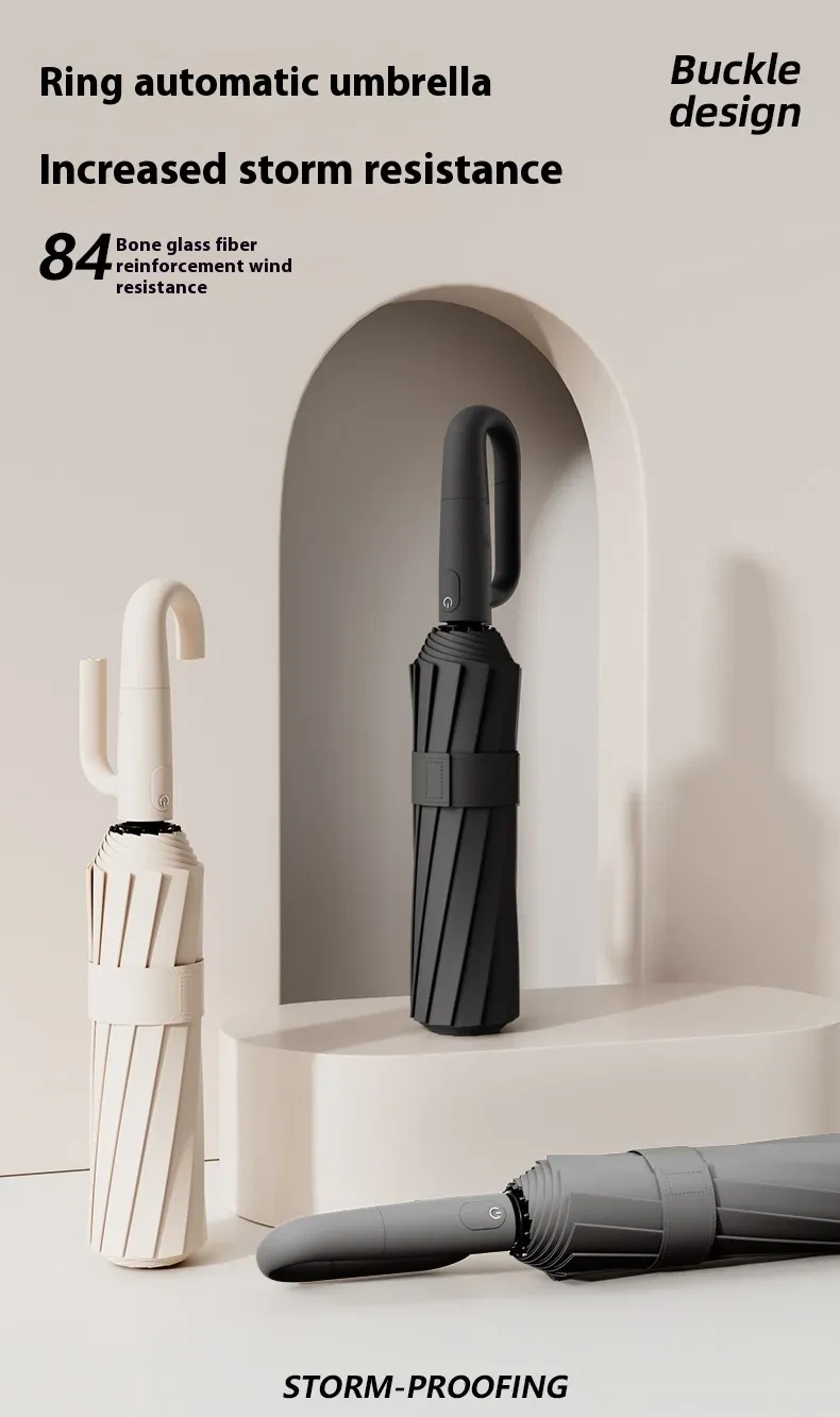 84 Bone Ring Buckle Umbrella Automatic Sun Shade UV