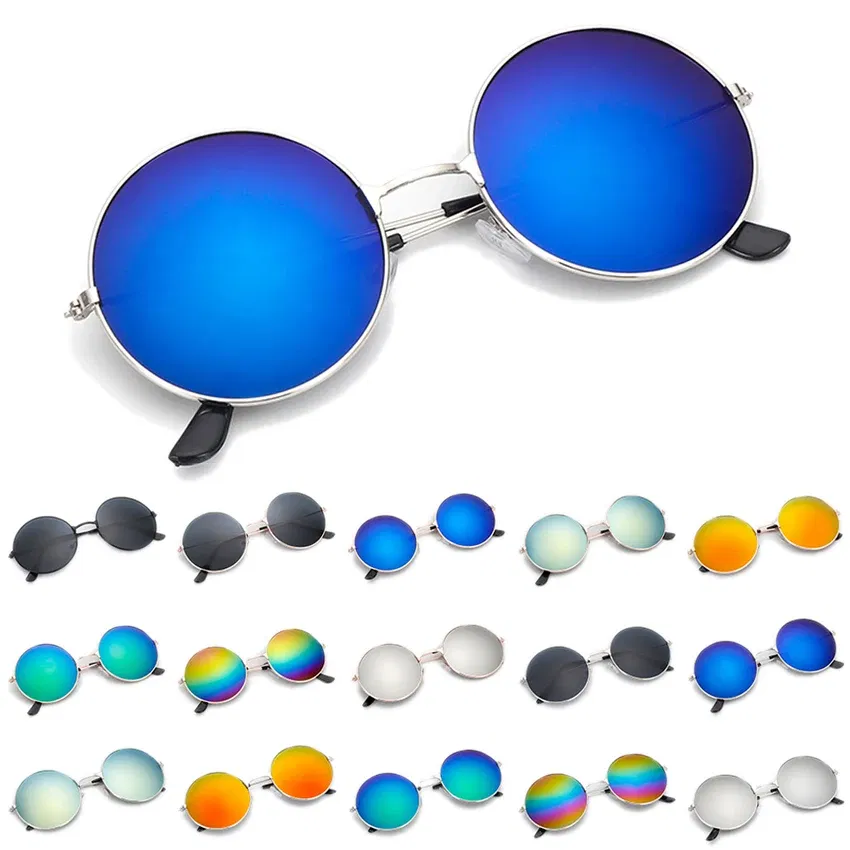 Lenses Color: black, Frame Color: other - FOENIXSONG Fashion Sunglasses for Women Men Pilot Round Gradient Mirror Women's Glasses Oculos Lentes Gafas De Sol