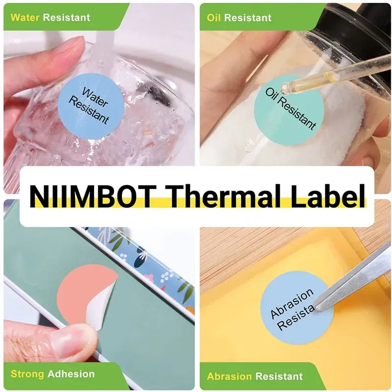 color: GRAY - Niimbot Round Mini Printer Portable Thermal Label Stickers Self-Adhesive Waterproof for B1/B21/B3S Label Maker Sticker New