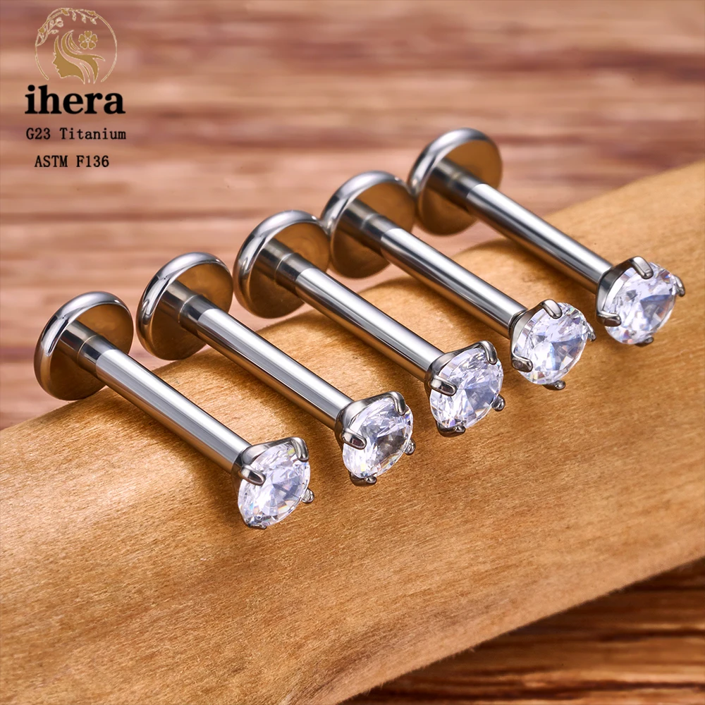 Metal color: ROSE GOLD COLOR, Ships From: CHINA, Main Stone Color: Orange - 10PCS G23 Titanium Labret Piercing Lip Ring 16G F136 Internal Thread Nose Stud Earring Tragus Helix Cartilage Piercing Jewelry