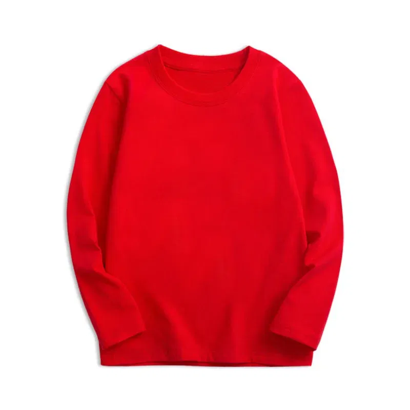 Color: SKY BLUE, Kid Size: 4 - Black White Basic Cotton T-shirt for Boys Girls Clothes Children's Long Sleeve Solid Tops Kids 2 to 14 Years Leasure Wear Tshirt