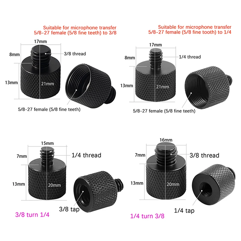 Color: GRAY - Camera Screw Conversion Nut 5/8 To 3/8 To 1/4 Inch Adapter Mount For DSLR Tripod Monopod Quick Release Plate Stands Camera Acc