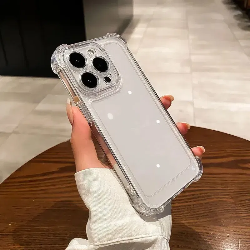 Material: Nylon, Color: black - Vanuoxin Luxury Shockproof Case for iPhone 15 14 13 12 11 Pro Max with Electroplat Button Bumper Phone Back Cover Clear & Black