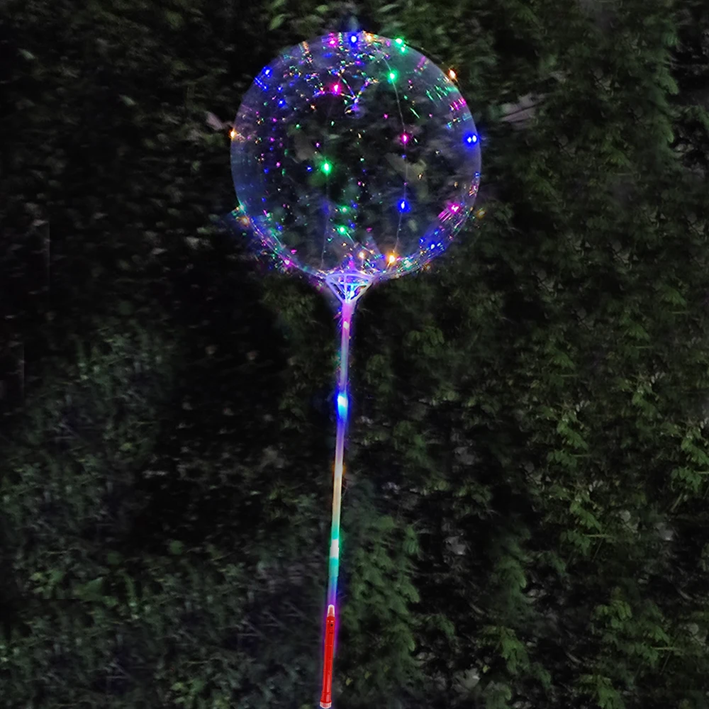 Color: Emerald, Ballon Size: 10inch, Shape: X - 1/5/10/20/30pcs LED Light Up BoBo Balloons Colorful 3 Levels Flashing Handle 20 Inches Bubble Balloon 70cm Stick