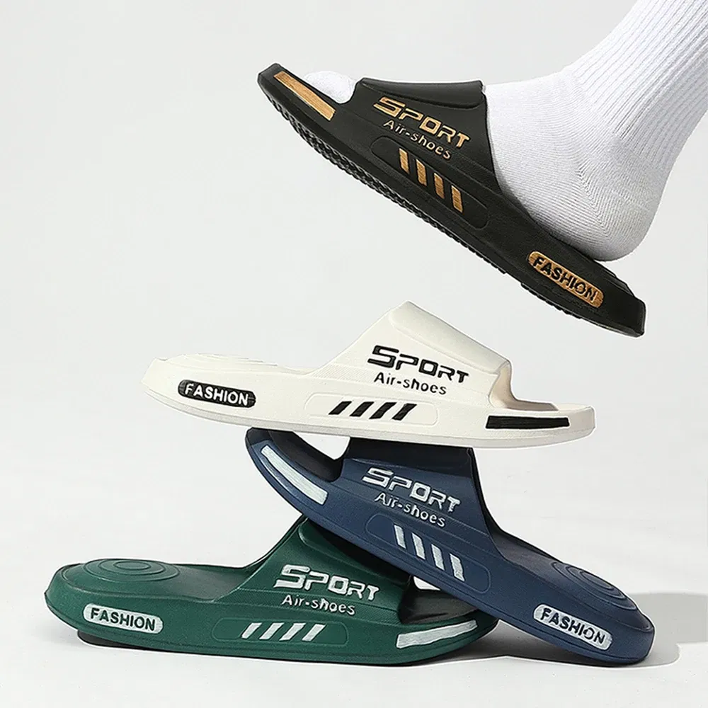 Color: Brown, Shoe Size: 46-47, Ships From: CHINA - BASATU Fashion Men's Slippers PVC Soft Sole Non-slip Slides Casual Outdoor Beach Flip Flops Home Bathroom Sandal Couples Slipper