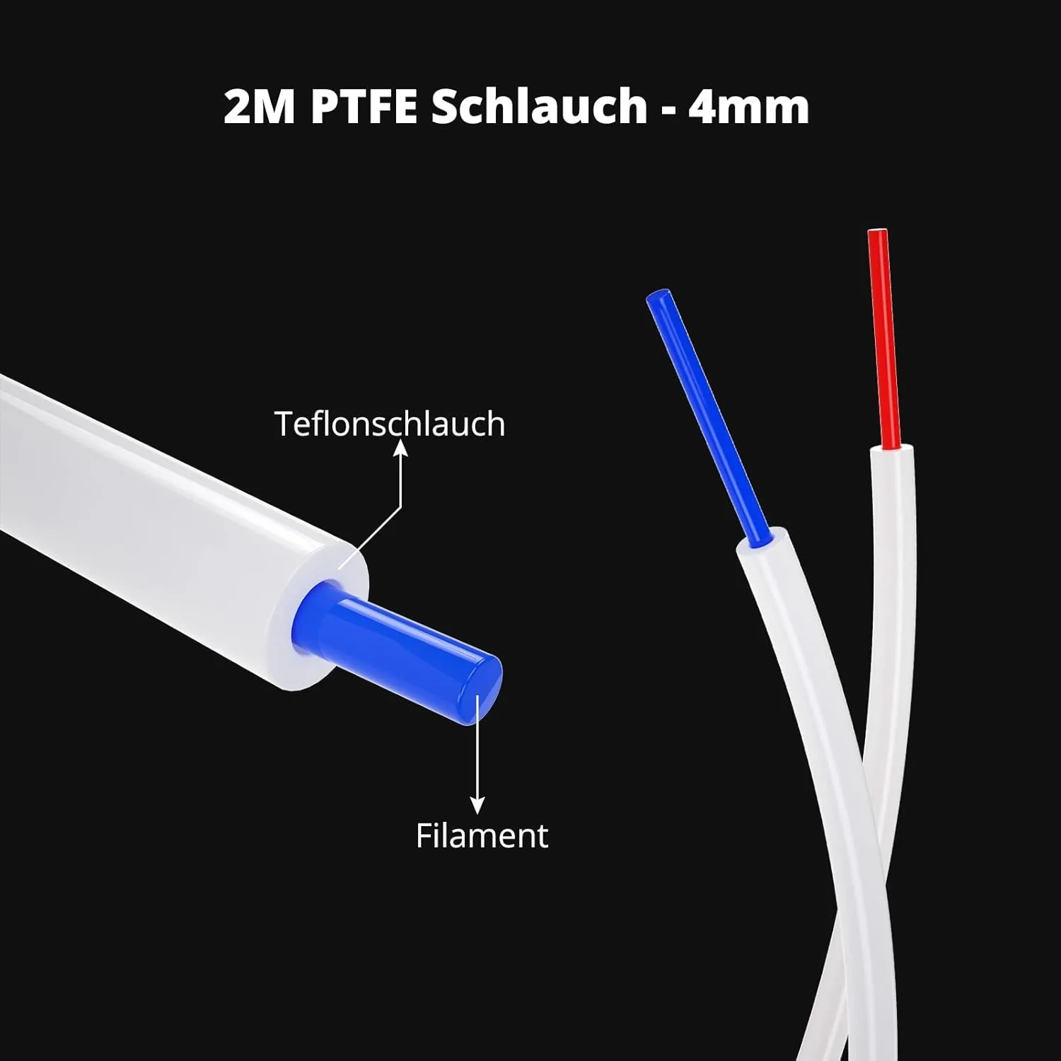 Color: Red - Creality 1M 2M 3D Printer PTFE Tube Bowden Tubing Upgrades with 8x PC4-M6/PC4-M10 3D Printer Bowden Tube for 1.75mm Filament