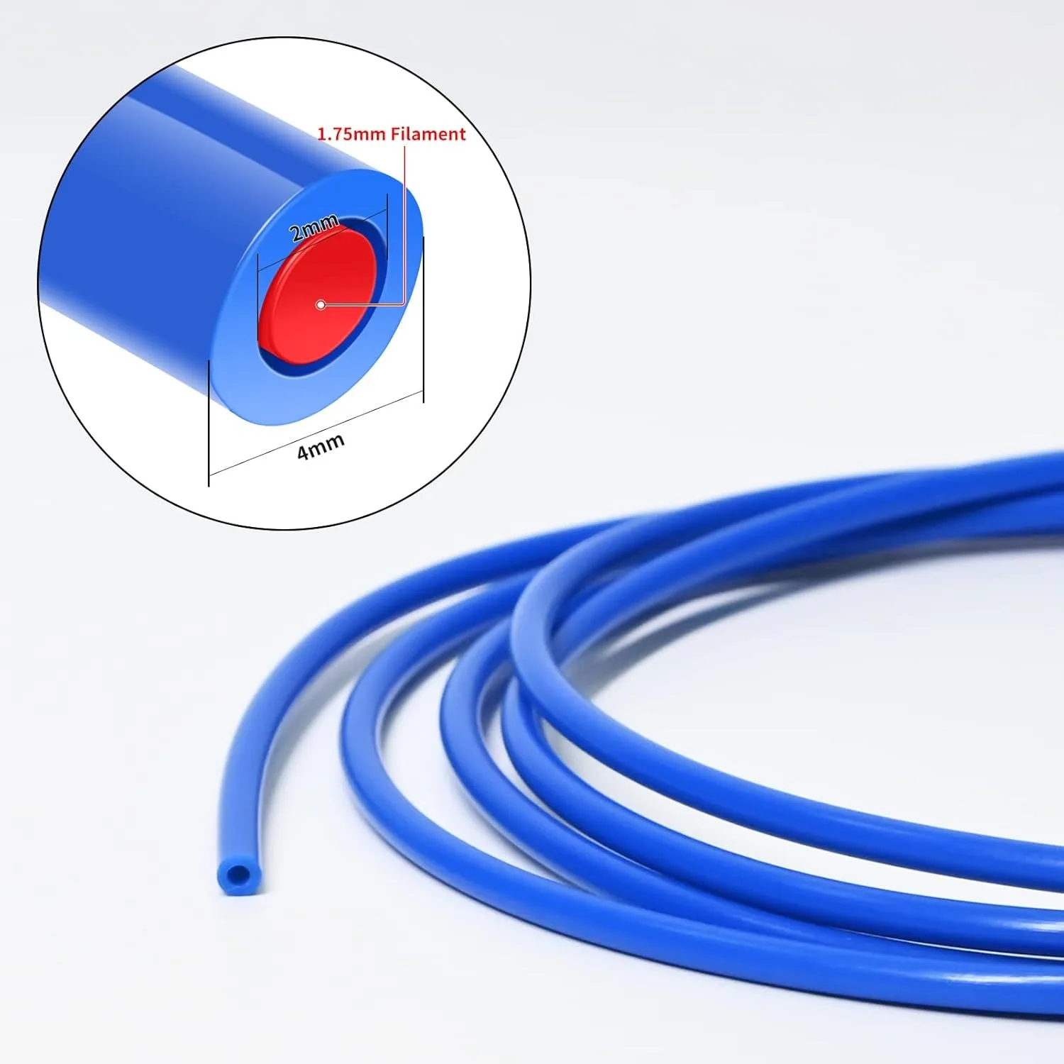 Color: Red - Creality 1M 2M 3D Printer PTFE Tube Bowden Tubing Upgrades with 8x PC4-M6/PC4-M10 3D Printer Bowden Tube for 1.75mm Filament