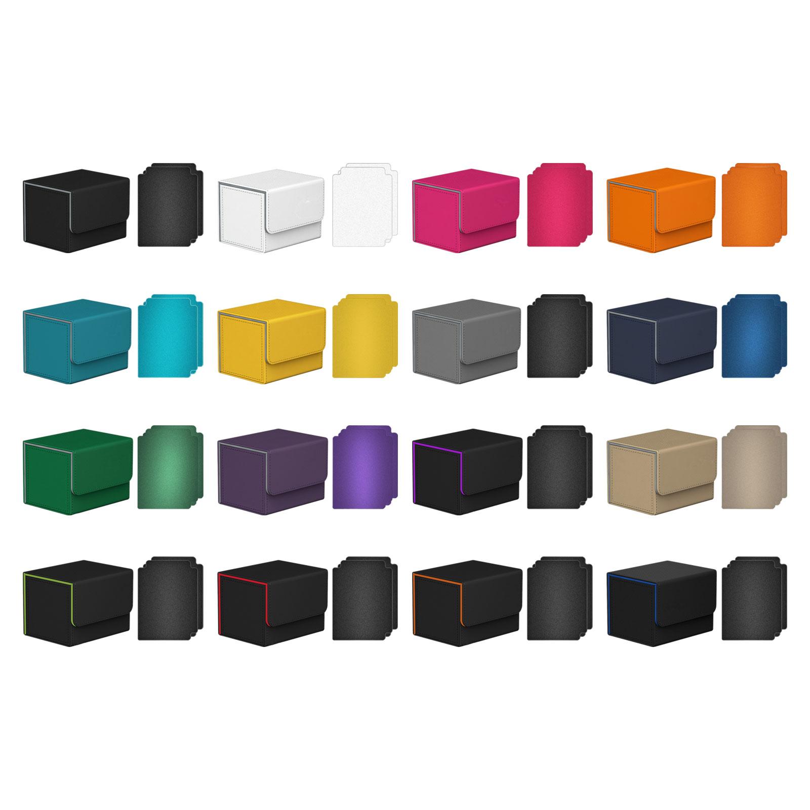 Color: Burgundy - Card Deck Box Collectible Cards Container with Magnetic Closure Card Deck Storage Box for Sports Cards Trading Card Games