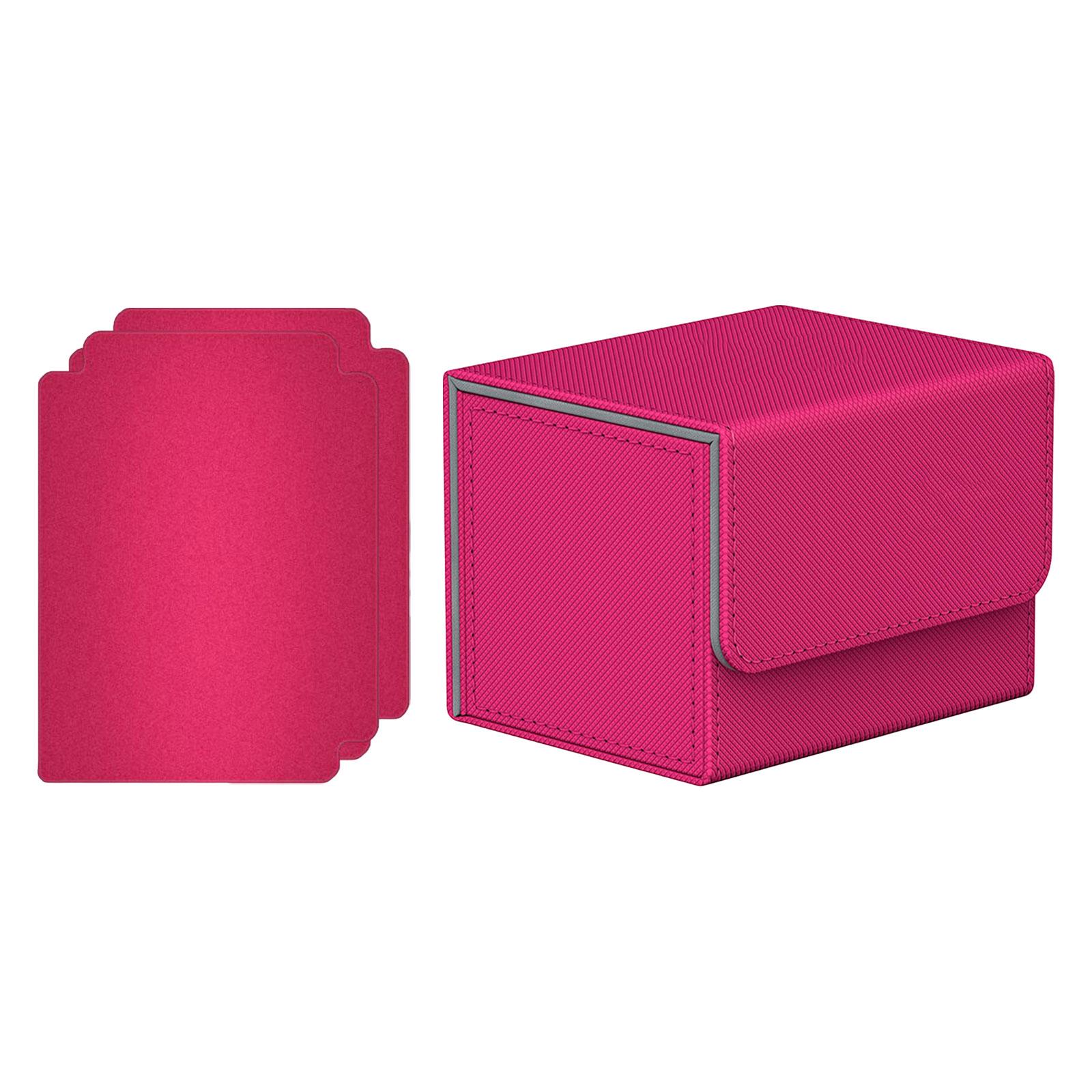 Color: Burgundy - Card Deck Box Collectible Cards Container with Magnetic Closure Card Deck Storage Box for Sports Cards Trading Card Games
