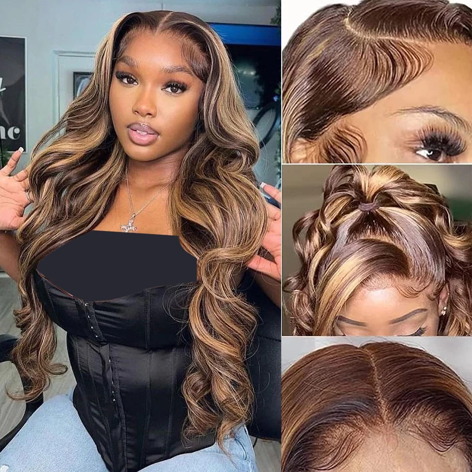 Stretched Length: 32inches, Hair Color: #24, Density: 190%, Ships From: CHINA - Highlight Wig Human Hair Blonde Body Wave 13X6 Hd Lace Frontal Wigs Hd Lace Wig 13X6 Human Hair 13X4 Lace Front Human Hair Wig