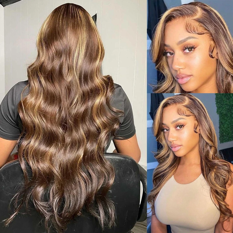 Stretched Length: 32inches, Hair Color: #24, Density: 190%, Ships From: CHINA - Highlight Wig Human Hair Blonde Body Wave 13X6 Hd Lace Frontal Wigs Hd Lace Wig 13X6 Human Hair 13X4 Lace Front Human Hair Wig