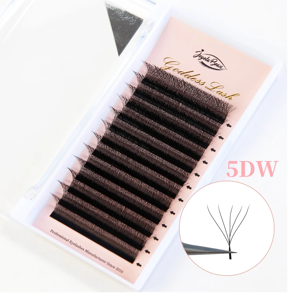 Color: Rose Red, Curl: D, Thickness: 0.07mm, Length: 11mm, Ships From: CHINA - Goddess 3D/4D/5D/6D/7D/8D W Shape lashes 4D Premade Fan Lash Extensions 0.07 C/D Curl Natural Soft High Quality Idividual Lashes