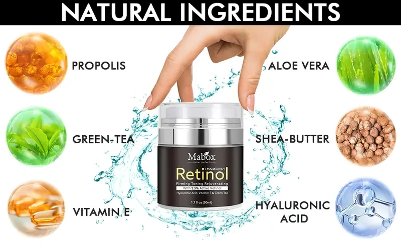 Retinol Moisturizer Cream For Face And Eye Area 1.7 Fl. Oz With Retinol, Hyaluronic Acid, Vitamin E And Green Tea For Anti Aging, Cream For Face, Best Night And Day Moisturizing Cream