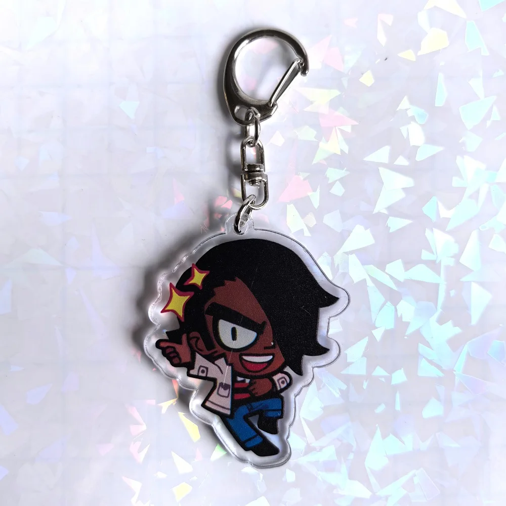 Color: Dark Grey, Size: 6 cm - Crooked boy Scott Pilgrim Takes Off acrylic keychain birthday gift for boys and girls