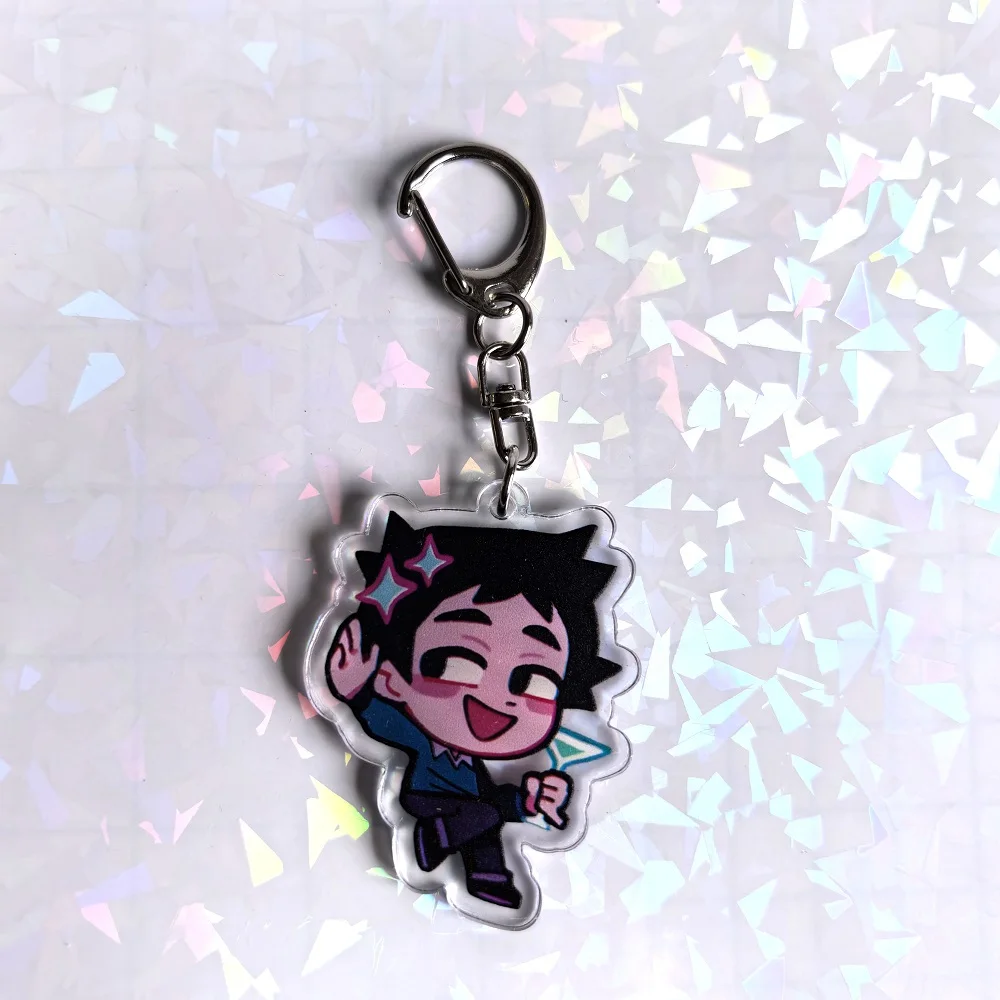 Color: Dark Grey, Size: 6 cm - Crooked boy Scott Pilgrim Takes Off acrylic keychain birthday gift for boys and girls