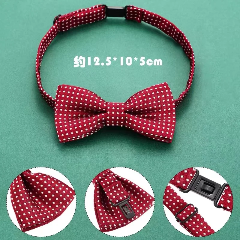 Color: green - Korean Formal Dress Dots Bow Ties For Kids Business Bowknot Bridegroom Best Man Bowties Polka Dot Butterfly Cute Neckties Gift