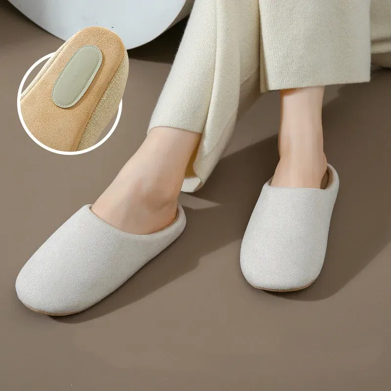Color: Olivine, Shoe Size: 42-43, Ships From: CHINA - Asgard Women Warm House Slippers Winter 2024 New Silent Flat Bedroom Slides Indoor Cozy Fur Women Cotton Shoes Men Fuzzy Slipper