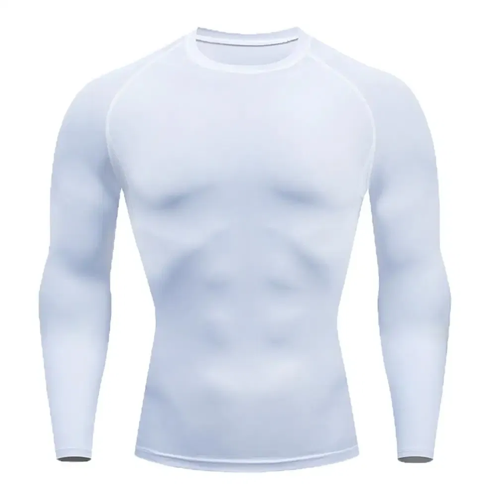 Color: Brown, Size: M - Men Bodybuilding Sports T-Shirt Quick Dry Running Shirt Long Sleeve Compression Top Gym T Shirt Men Fitness Tight Rashgad