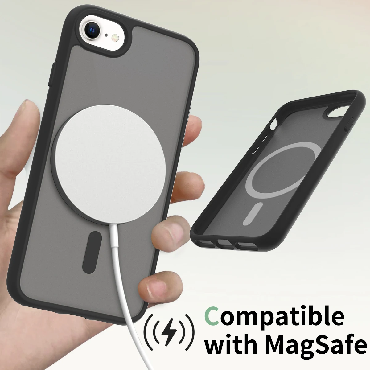 Color: black, Compatible-Phone Models: For iPhone 11 - Non Yellowing Case For iPhone SE 2022 2020 8 16 Pro Max 15 Plus 14 13 Mini 12 11 Magsafe Mag Safe Matte Black Magnet Phone Cover