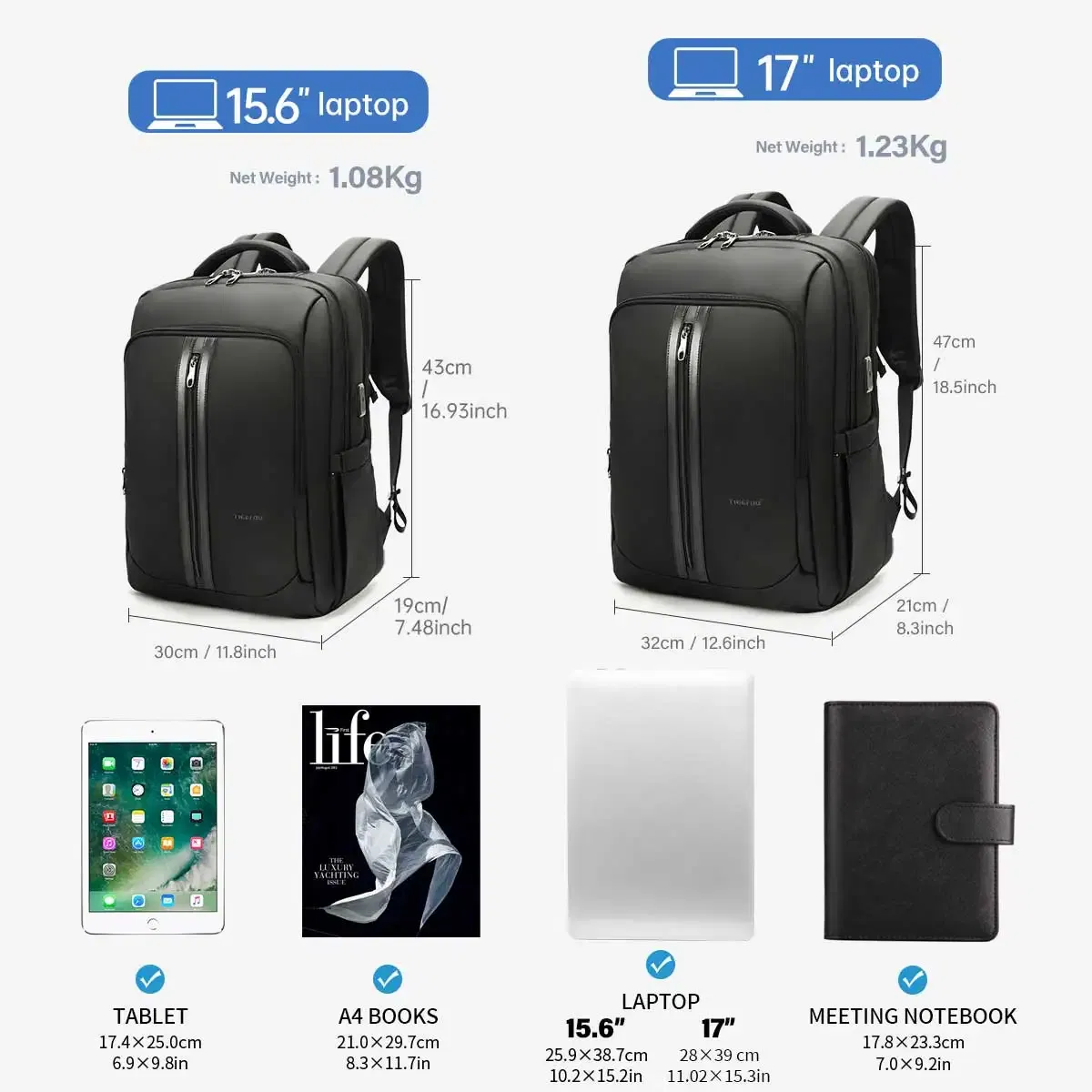 Color: Blue, Ships From: CHINA - Tigernu Backpacks For Men Bags For Business Backpack 15.6 17inch Laptop Backpacks Male Travel Backpack Bags Schoolbags Knapsack