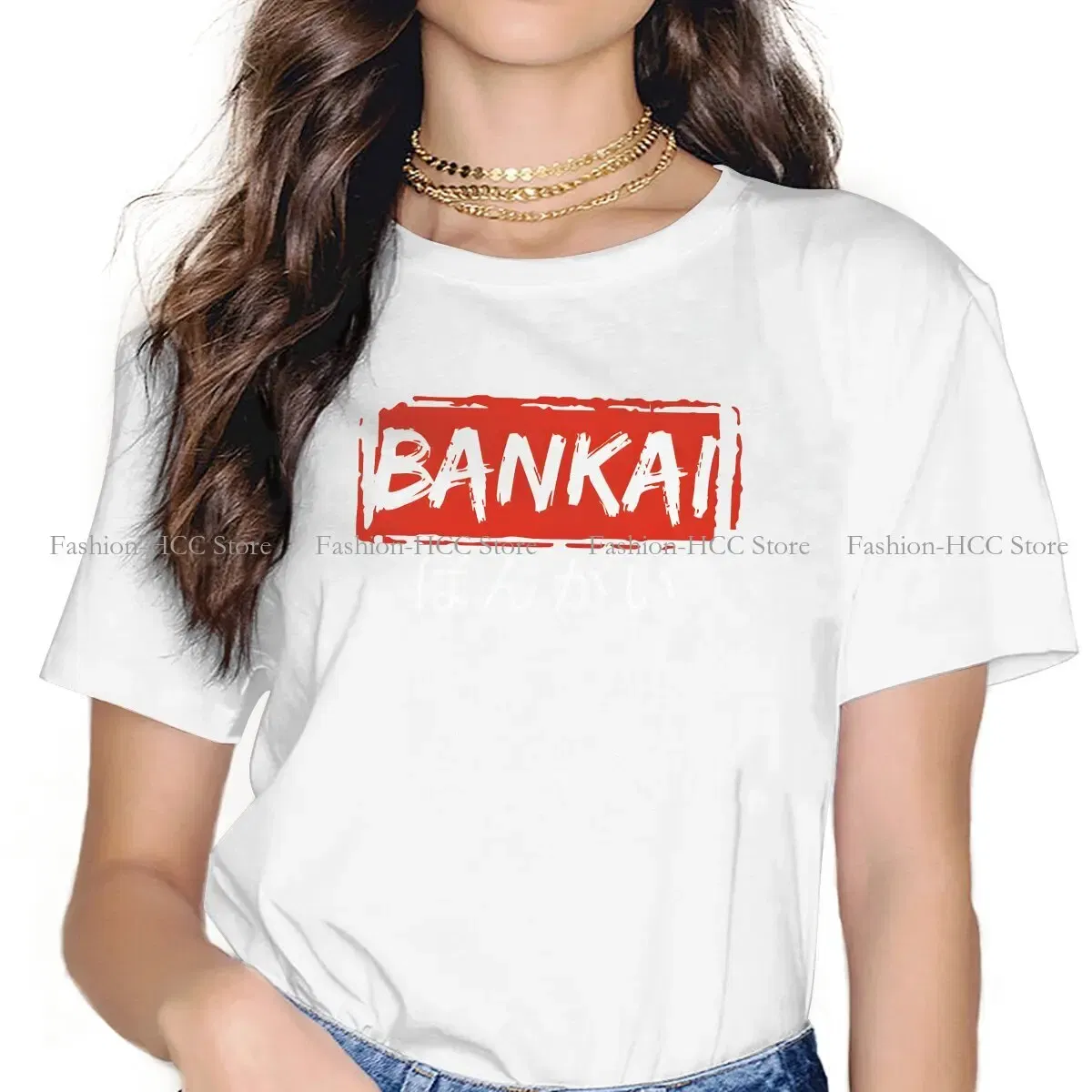Color: WHITE, Size: L - Essential Round Collar Polyester TShirt Bleach Cartoon Anime Original T Shirt Women Clothes