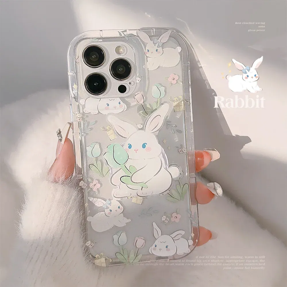 Color: Brown, Compatible-Phone Models: For Samsung Galaxy A73 5G - Cute Cartoon Bunny Print Phone Case for Samsung Galaxy 24 23 22 21 20 Plus Ultra FE A73 A72 A71 A52 A51 A32 Note 20 Airbag Funda
