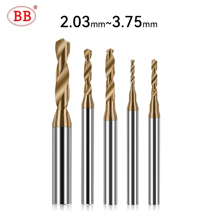 Hole Diameter: 3.7mm - BB 2.03-3.75mm Micro Drill Mini Coated Solid Carbide Bit Metal Iron Steel Hole Drilling 3xD Cutting Length D=4mm CNC Tool 1pcs