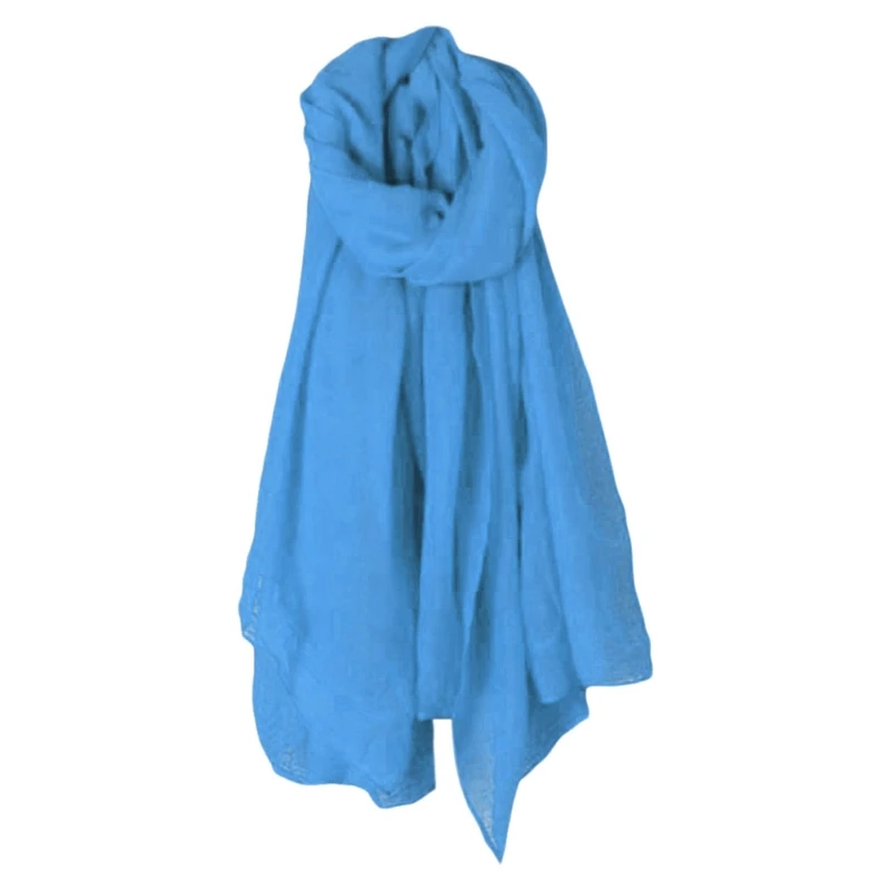Color: Burgundy - 652F Women Solid Color Scarfs Large Long Lightweight Headscarf Linen Sheer Shawl Wrap