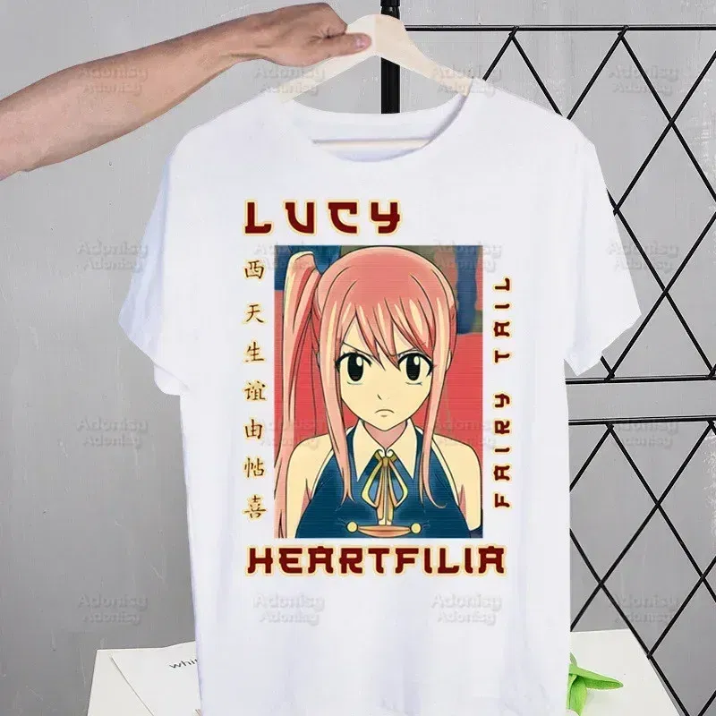 Color: green, Size: S - Anime Fairy Tail Cartoon Natsu Erza Gray Lucy T-shirts Summer Men/Women Hip Hop Tshirt Streetwear t shirts Short Sleeve Tops