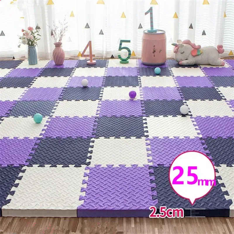 Color: Red - Baby Mat 6PCS 30x30cm Tatame Play Mats Thick 2.5cm Baby Game Mat Tatames Foot Mat Floor Mat Puzzle Mat Playmat Baby Playroom Mat