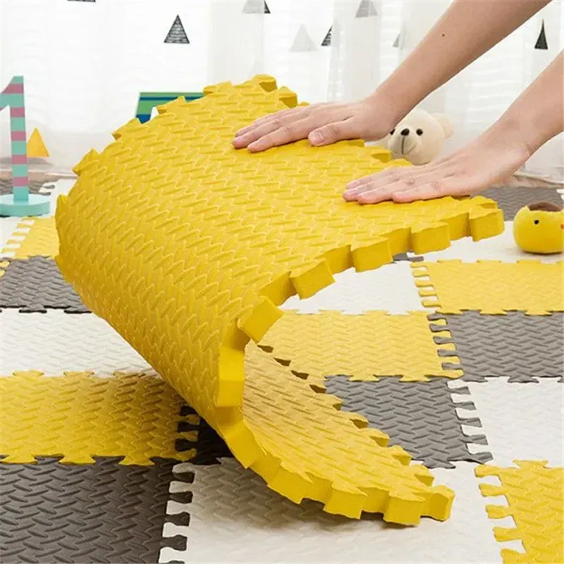 Color: Red - Baby Mat 6PCS 30x30cm Tatame Play Mats Thick 2.5cm Baby Game Mat Tatames Foot Mat Floor Mat Puzzle Mat Playmat Baby Playroom Mat