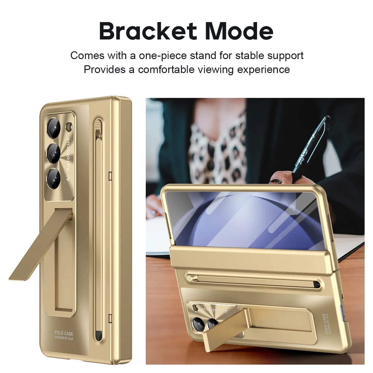 Color: Black, Material: Aluminum - With Touch Pen For Samsung Galaxy Z Fold 6 5 4 Case Hinge Armor Shockproof Magnetic Kickstand 360 Full Protection Folding Cover