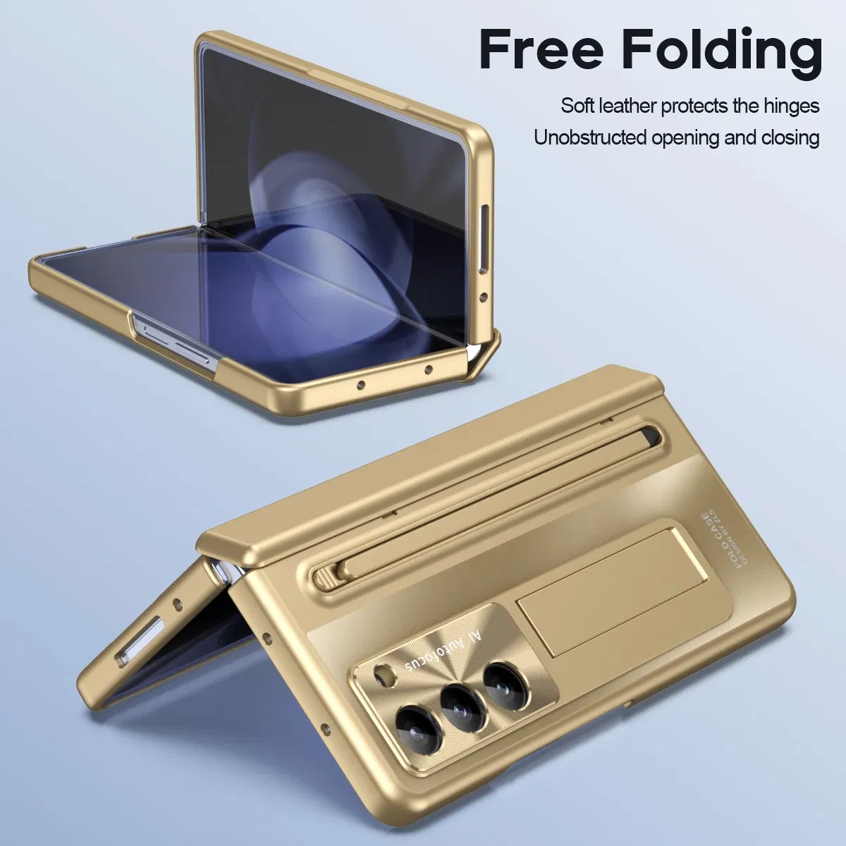 Color: Black, Material: Aluminum - With Touch Pen For Samsung Galaxy Z Fold 6 5 4 Case Hinge Armor Shockproof Magnetic Kickstand 360 Full Protection Folding Cover